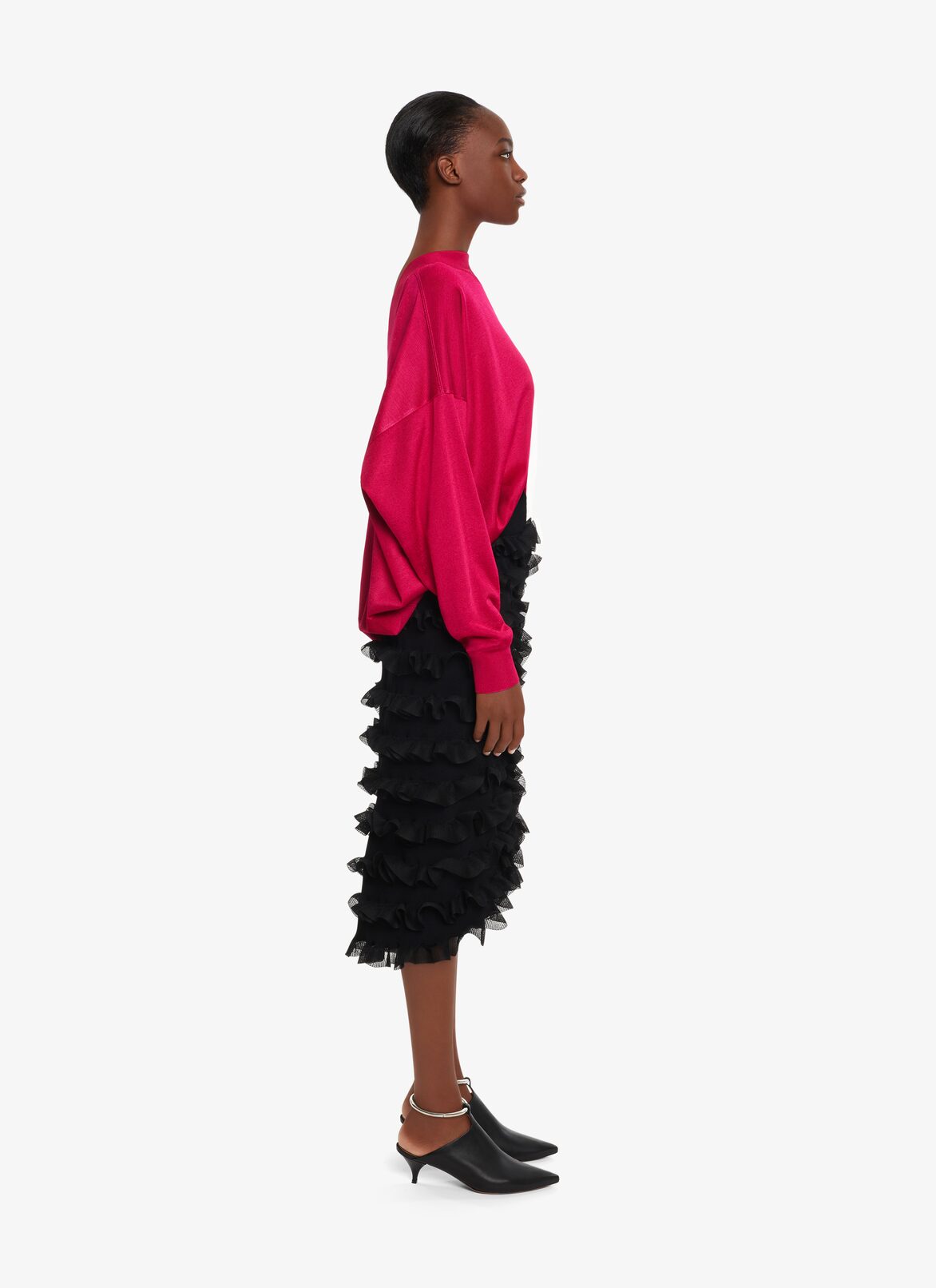 ZIPPED HIGH-WAIST SKIRT ALAÏA BLACK ZIPPED HIGH-WAIST SKIRT